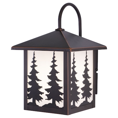 Vaxcel Yosemite 1 Light Bronze Rustic Tree Outdoor Wall Lantern White Glass OW33483BBZ